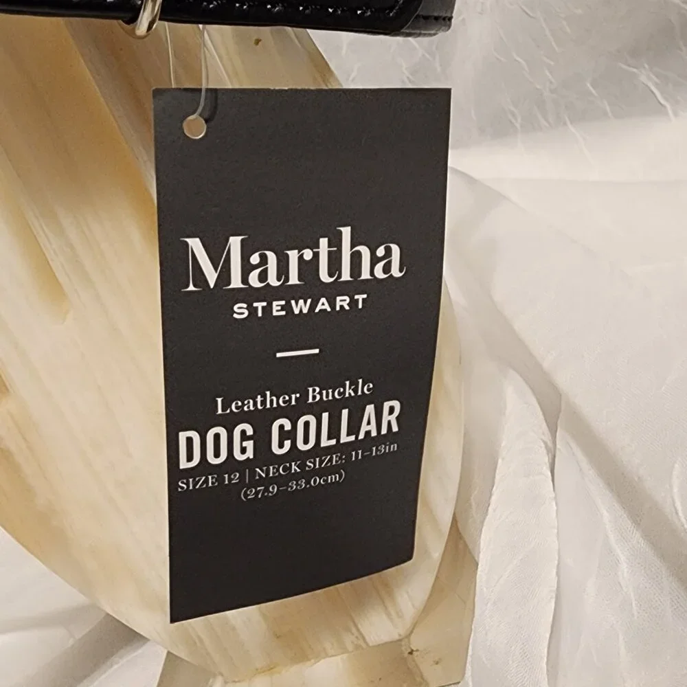 Dog / Cat Collar Leather - Size 12 - Martha Stewart